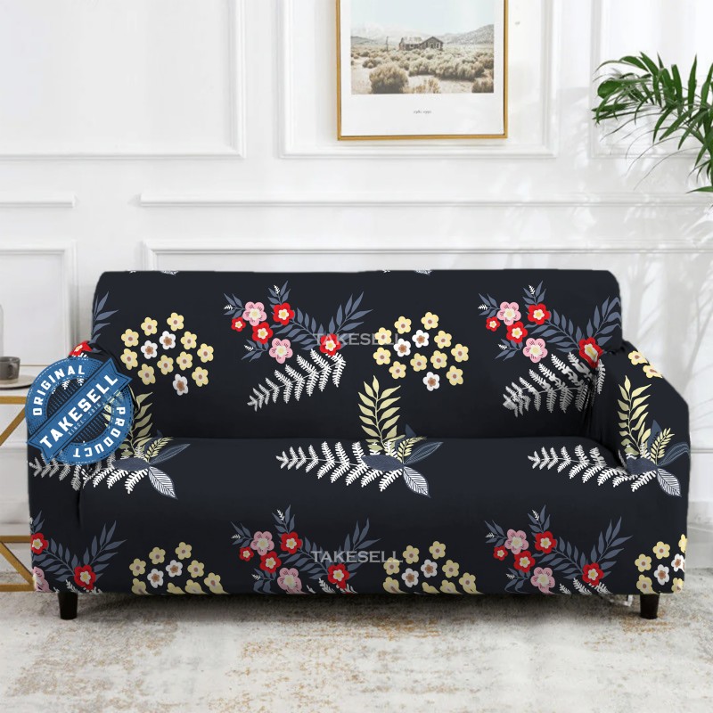 Dark Botanic China Print Sofa Cover