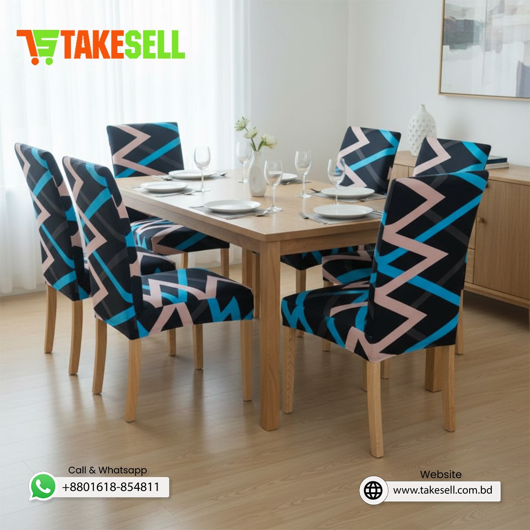 China Print Chair Cover - Neon Zigzag Chevron