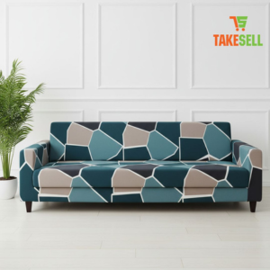 Luxurious Dark Floral & Bird Print Stretch Sofa Cover - Dramatic Black Base