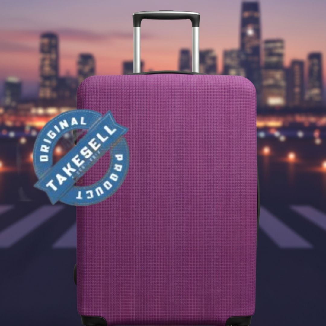 Vibrant Violet Honeycomb Grid Protective Luggage Cover