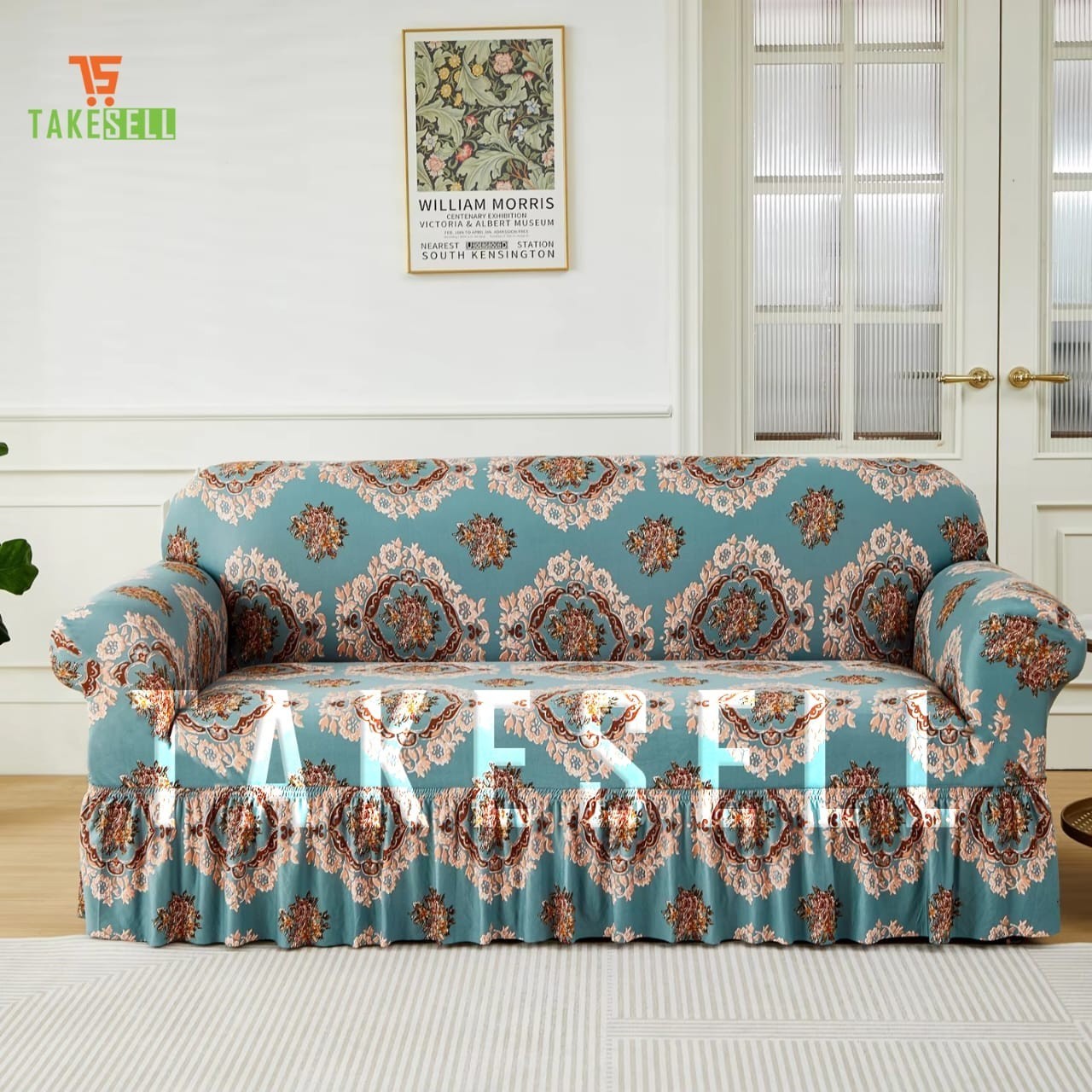 Unique Design China Print Sofa Cover.