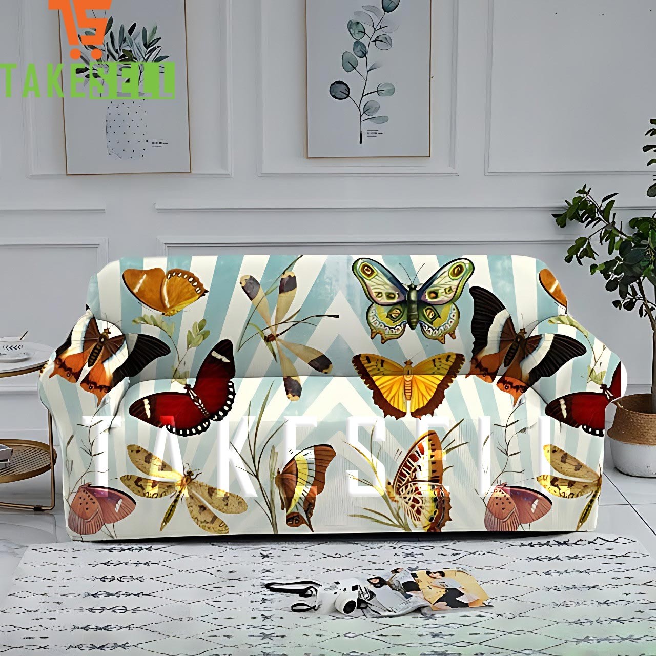 Buy Fashionable 2+2+1 China Print Sofa Cover