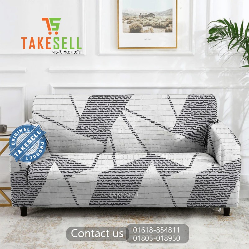 Ash Geometry China Print Sofa Cover