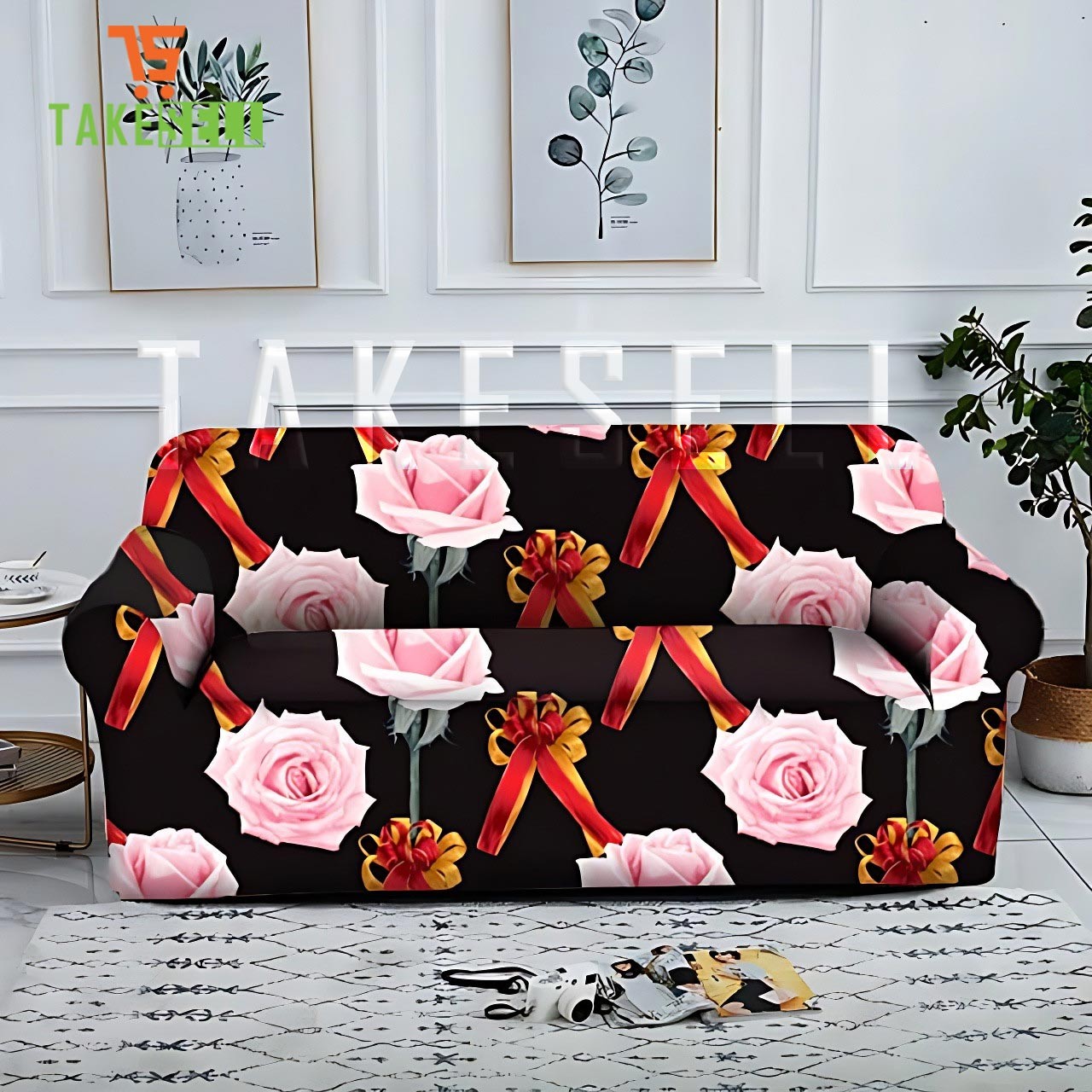 china print sofa cover 2 seat