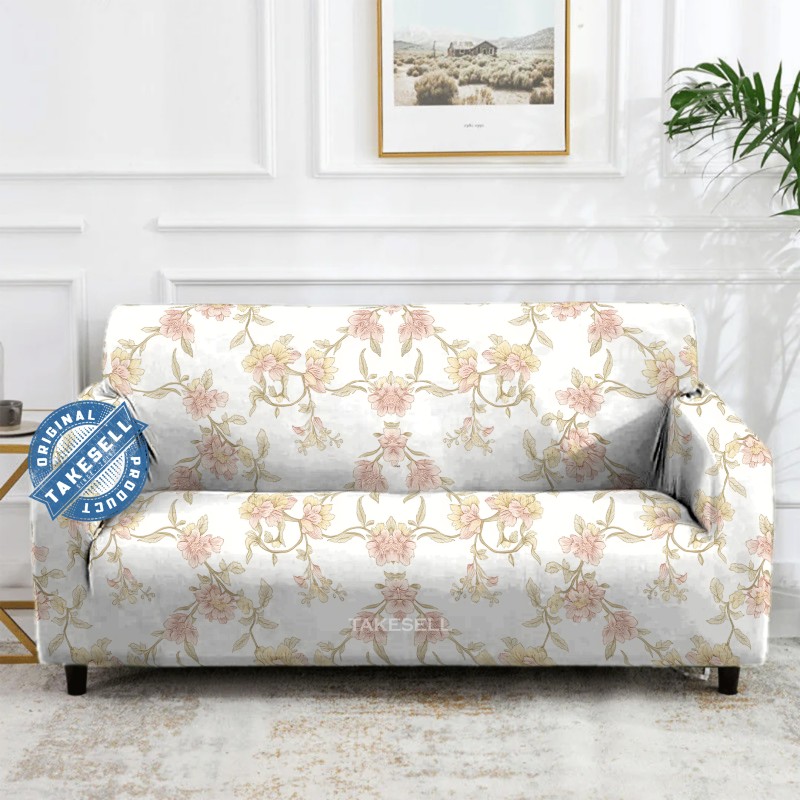 Shabby Chic Blush Floral Sofa Cover