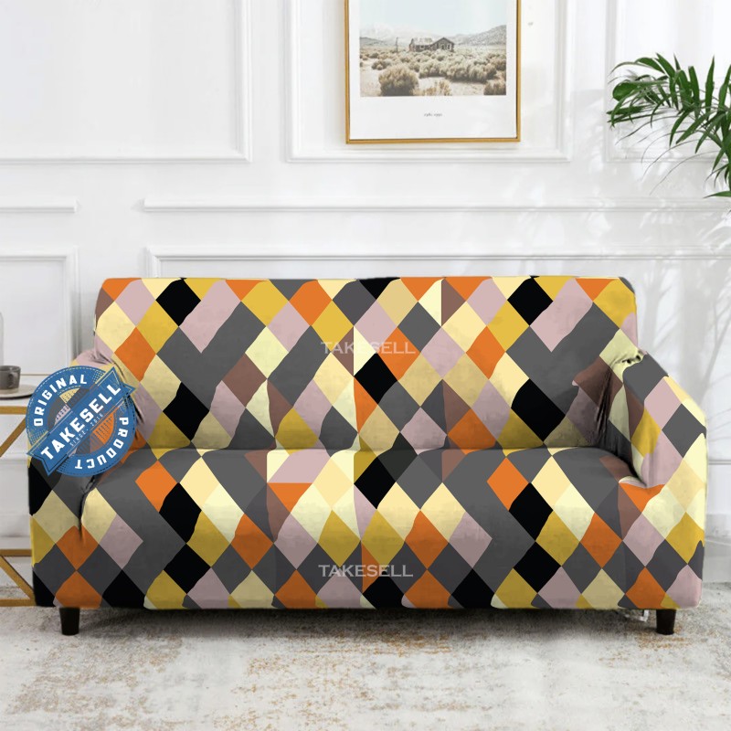 Autumn Harlequin Stretch Sofa Cover
