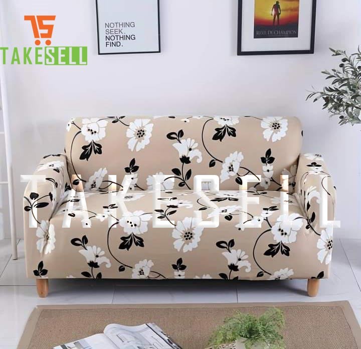 China print sofa cover with same color but different design.