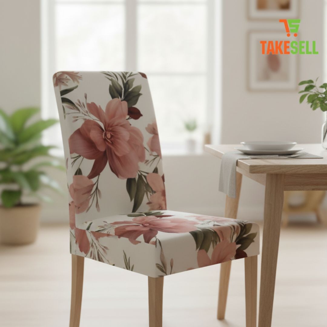 Blush Bloom Floral Chair Cover