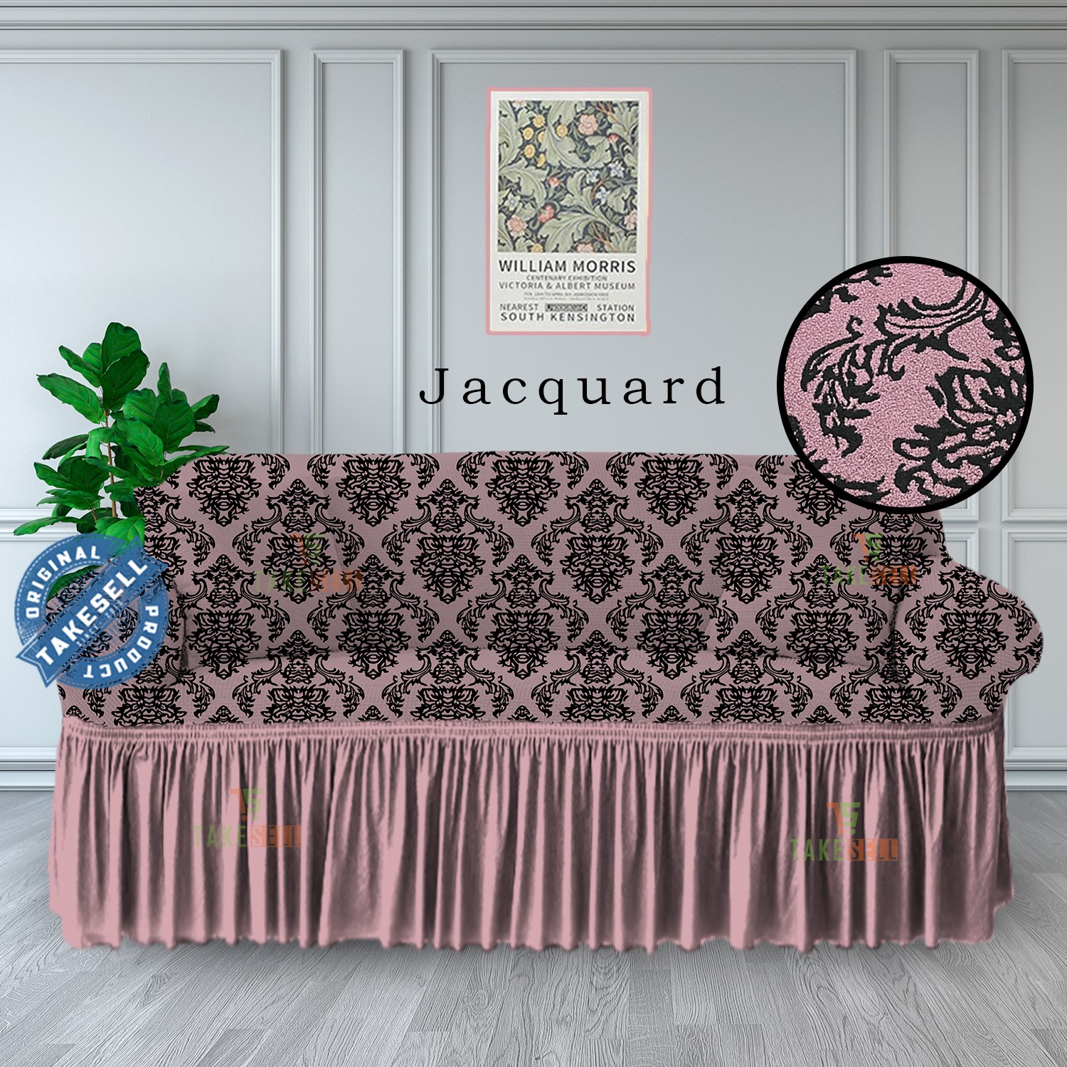 Victorian Scroll Jacquard Sofa Cover