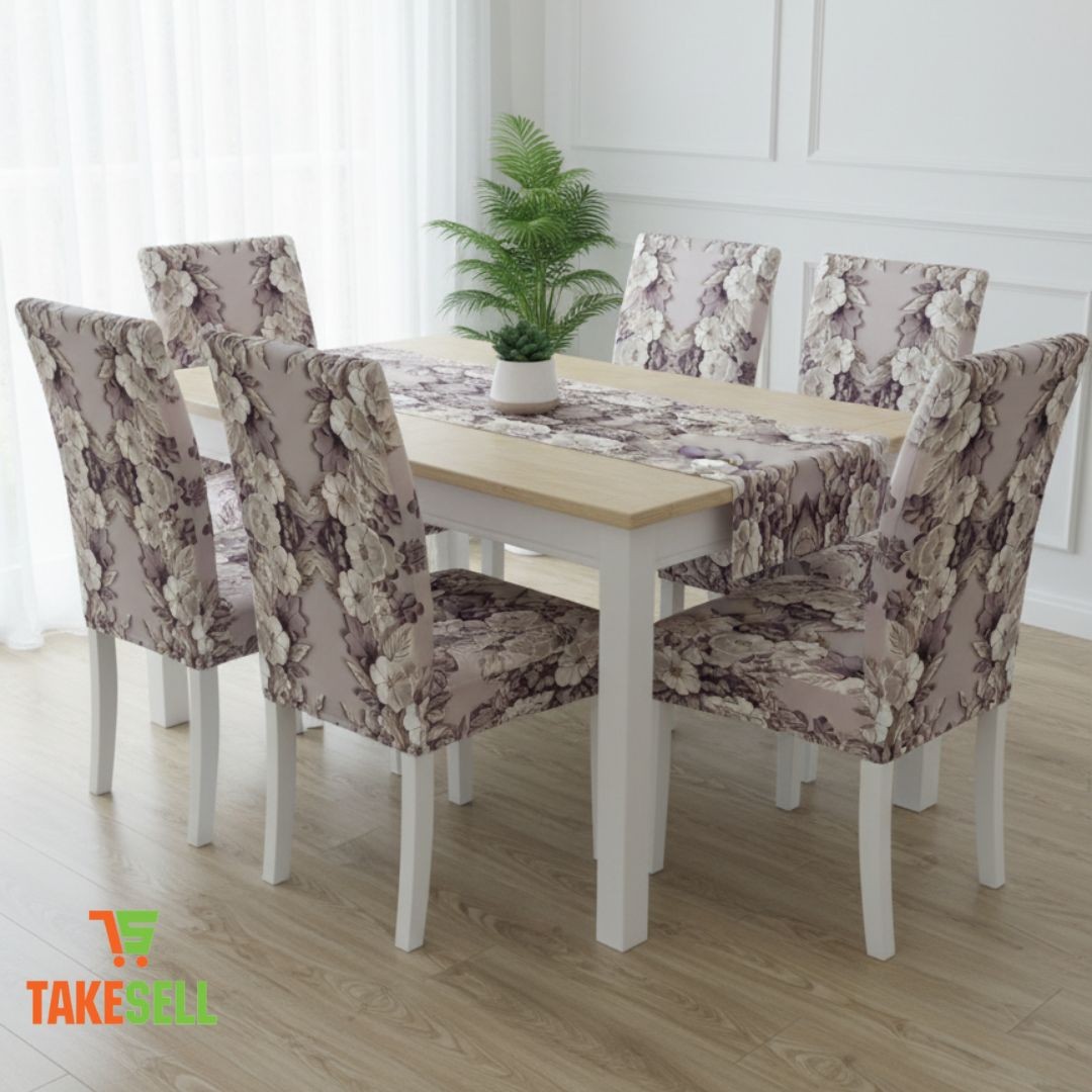 Vintage Dusty Rose Floral Print Stretch Chair Cover