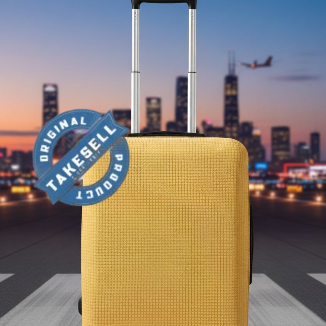 Sunny Yellow Honeycomb Grid Durable Luggage Cover