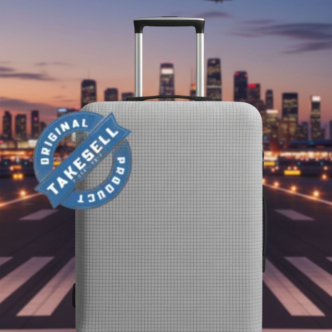 Sleek Silver Honeycomb Grid Protective Luggage Cover