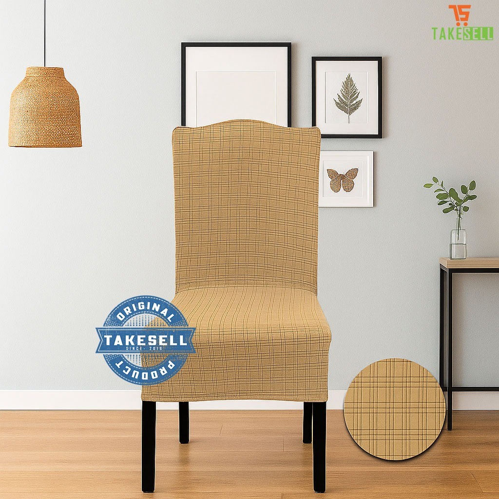 Brown Color Korean Jline Chair Cover