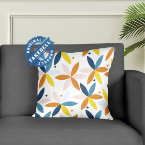 5 Pcs cushion cover pillow with a floral pattern.