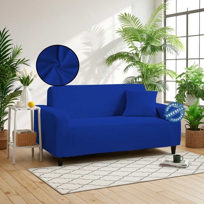 Royal Blue Colour Honey Comb Sofa Cover