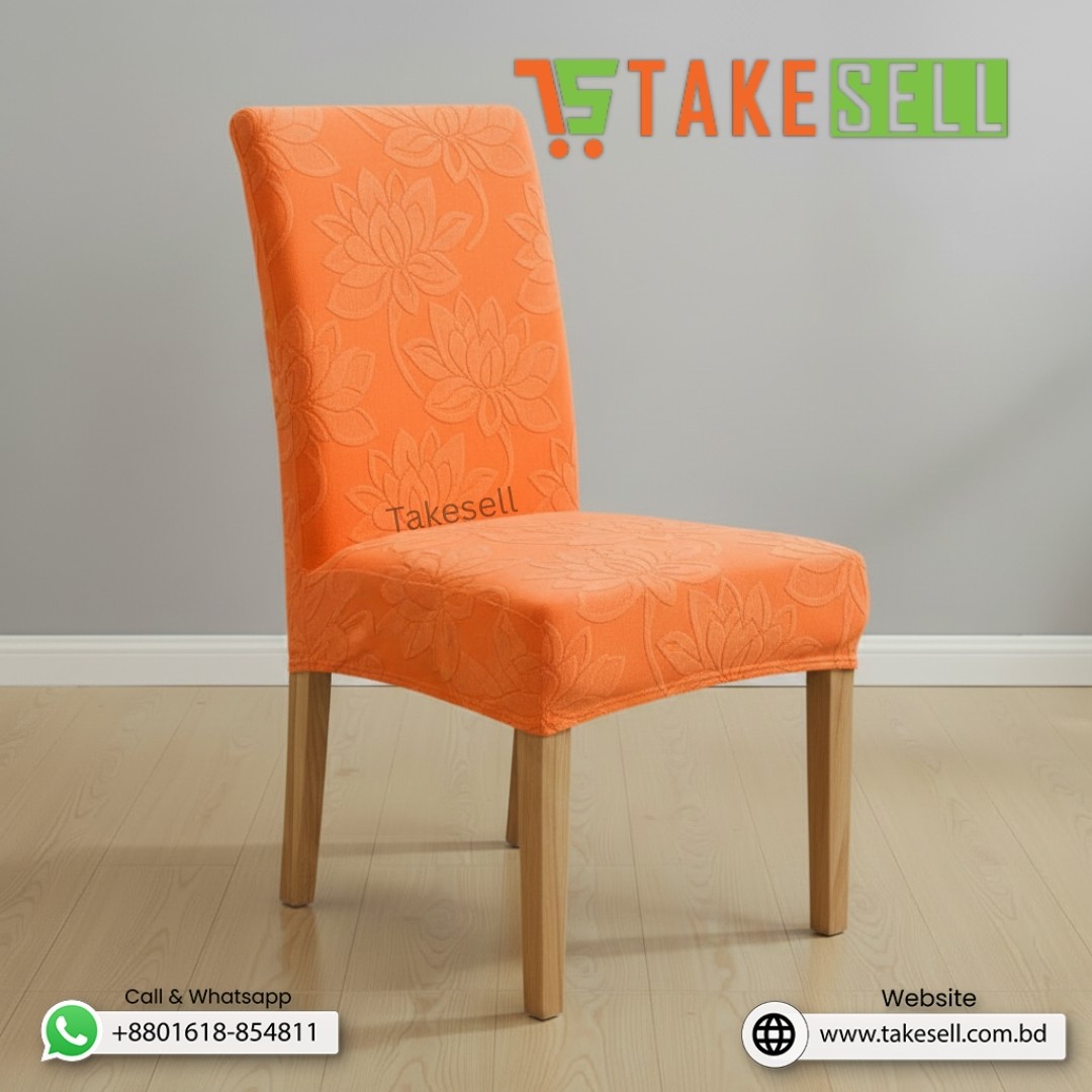 Fujian Luxury Orange Jacquard Chair Cover
