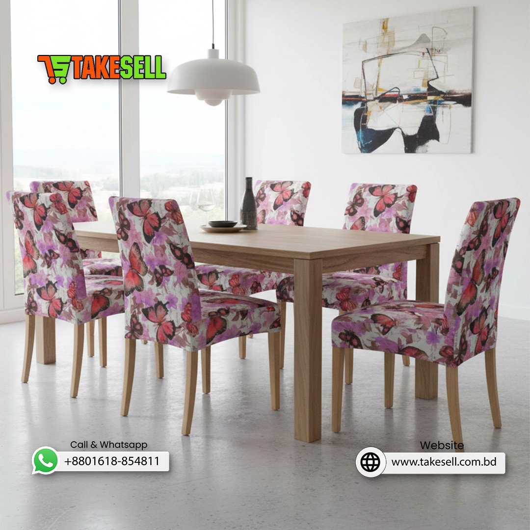 Fluttering Pink Butterfly Chair Cover 4pcs