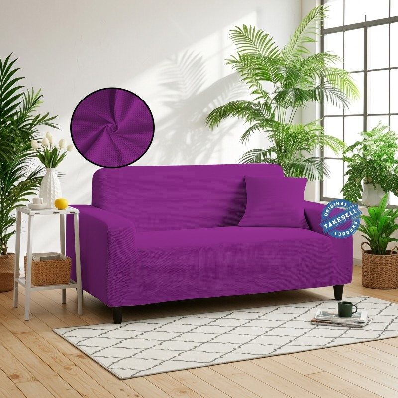 Purple Colour Honey Comb Sofa Cover
