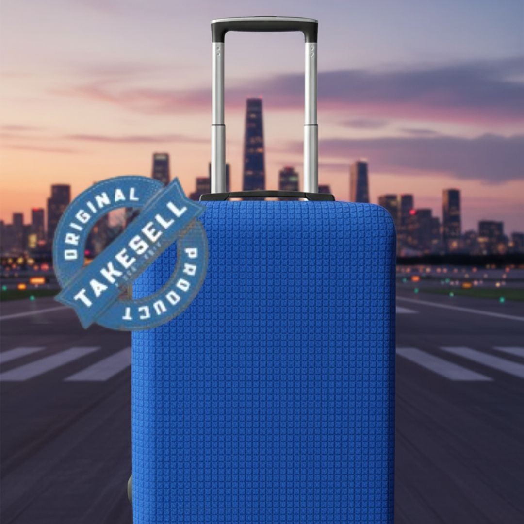 Royal Blue Honeycomb Stretch Luggage Cover
