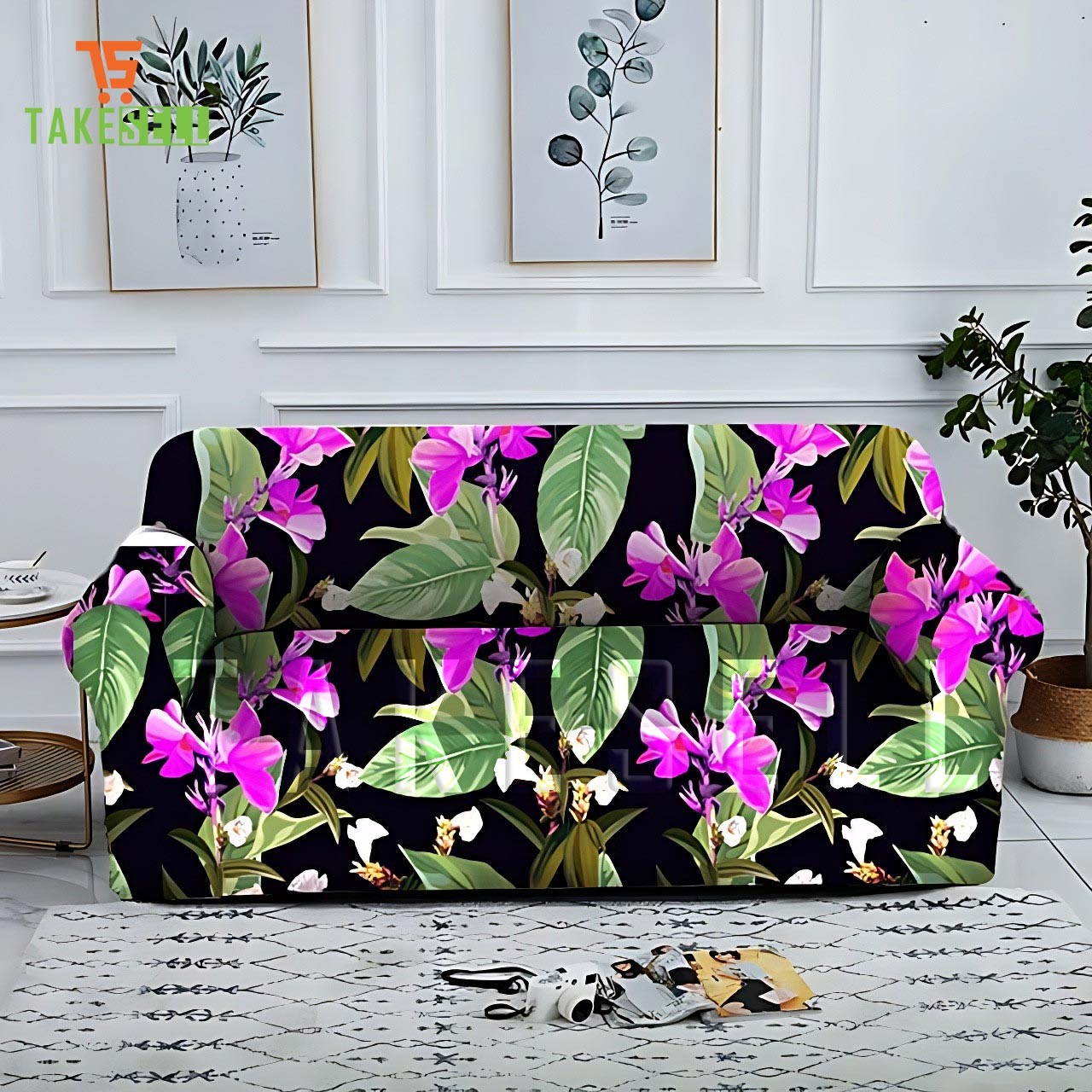 Traditional  China Print Sofa Cover