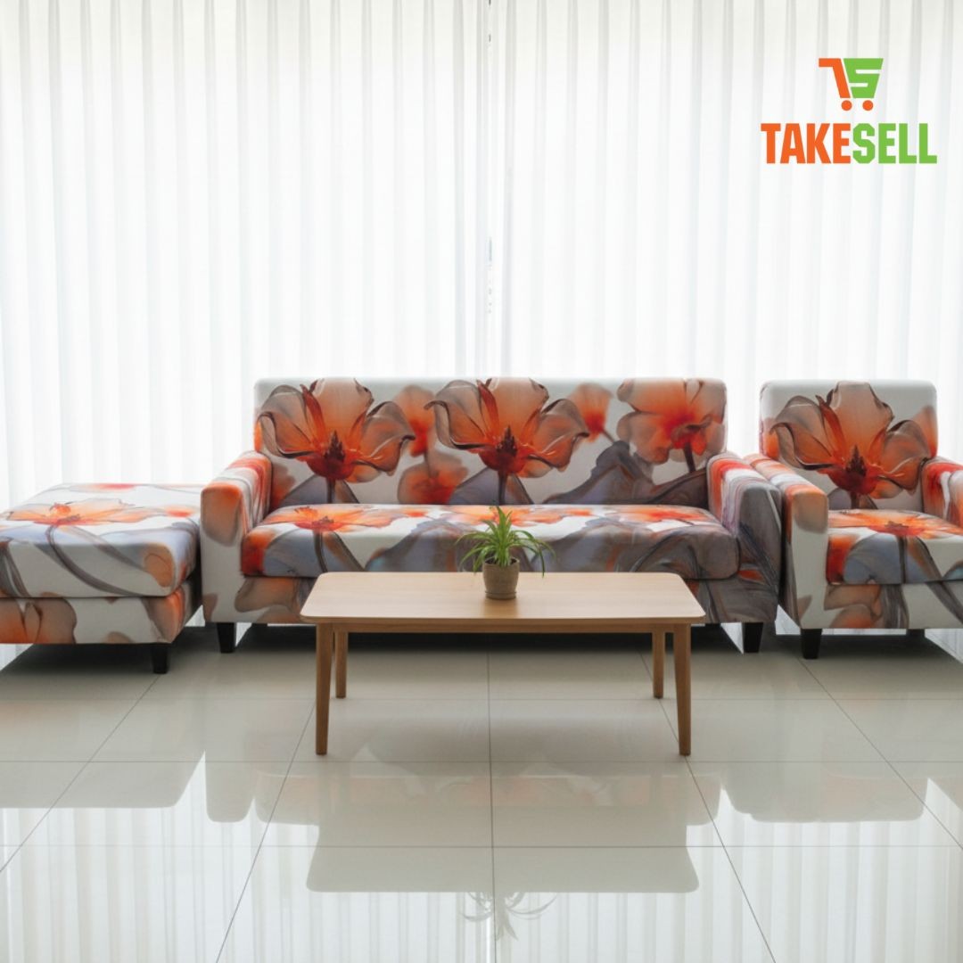 Vibrant Teal Gold Kintsugi Print Elastic Cover