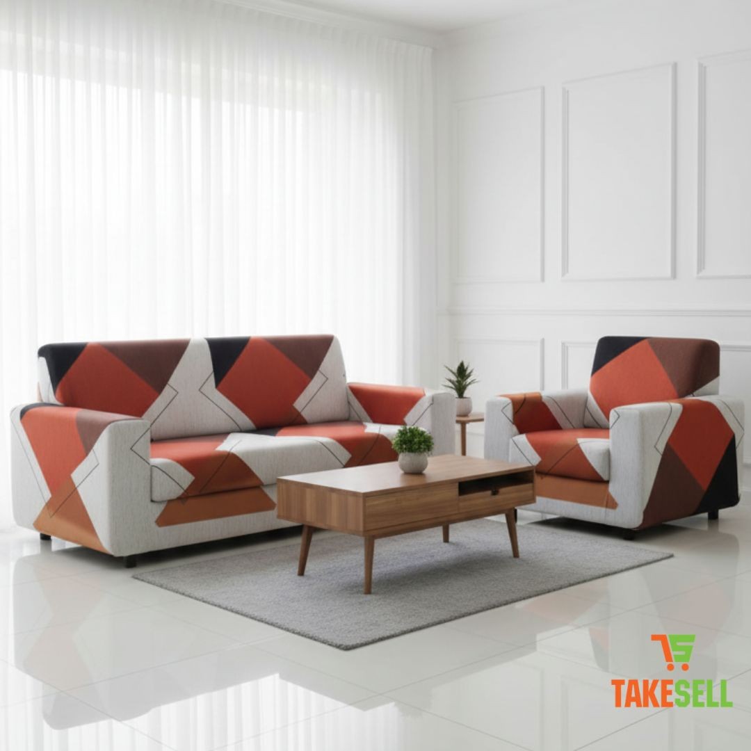 China Print Sofa Cover - Modern Geometric Abstract Pattern