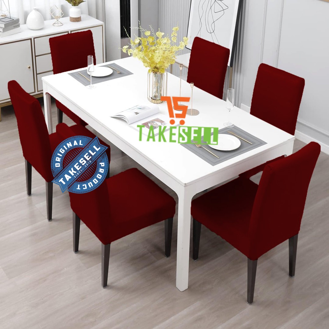 Buy Best Quality maroon China Solid Chair Cover.