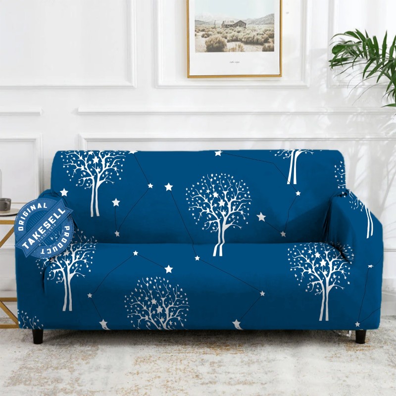 Blue Snowflake Magic Print Sofa Cover