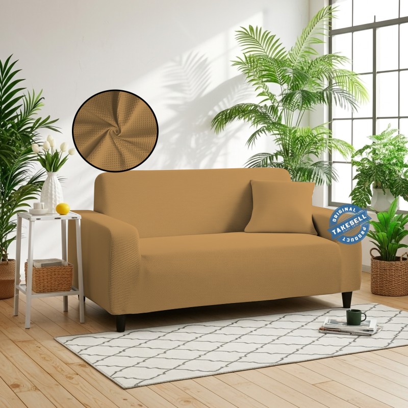 Brown Colour Honey Comb Sofa Cover
