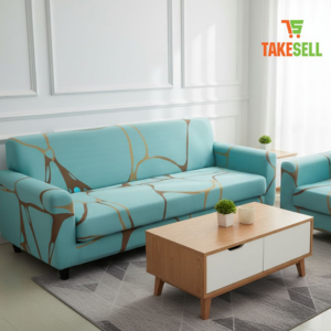 Bold Multi-Color Geometric Patchwork Stretch Sofa Cover