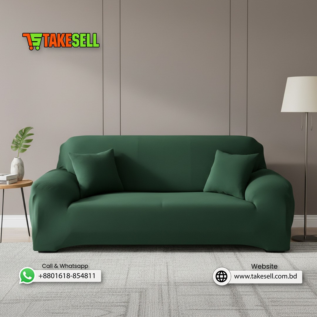 Solid China Stitch Sofa Cover 3 Seater