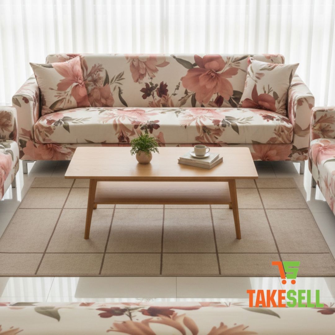 Vintage Peony Floral Sofa Cover