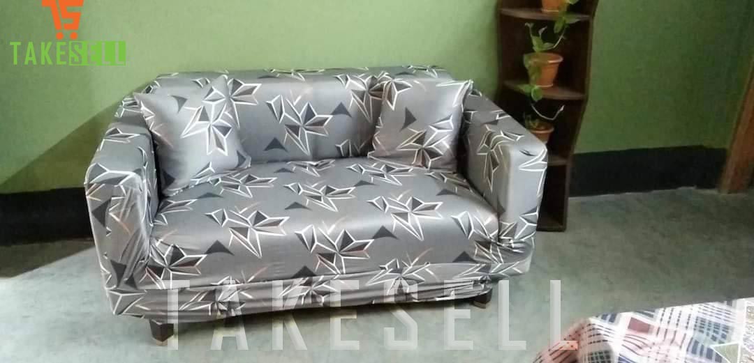 Floral Print Sofa Cover (2+2+1)