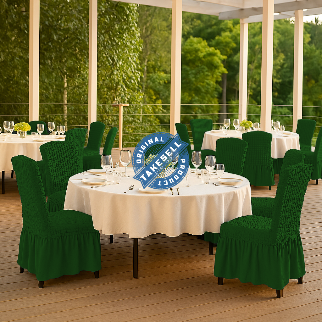 Buy Under 50 pieces Green Turkey Chair Cover.