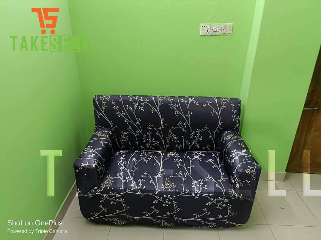 China Black  Print Sofa Cover (3+2+1)