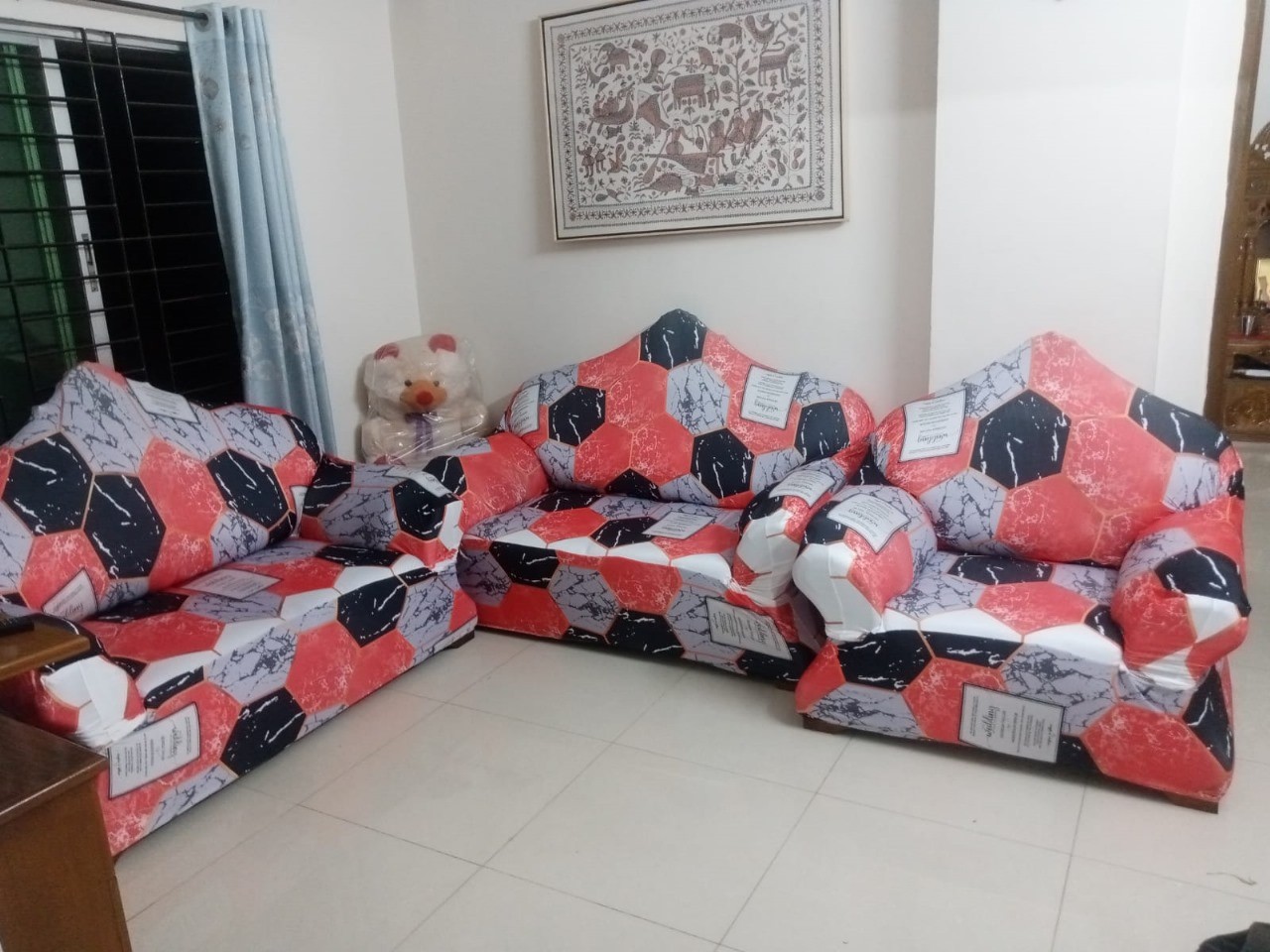 china stitch fabric sofa cover 2+2+1, To beautify your home.