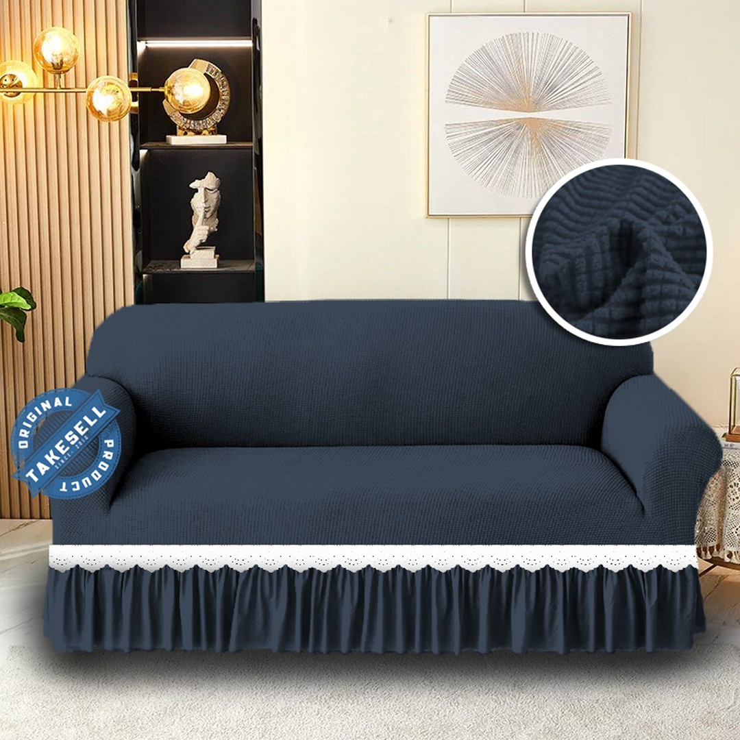 Ash Royal HoneyComb Frill Sofa Cover