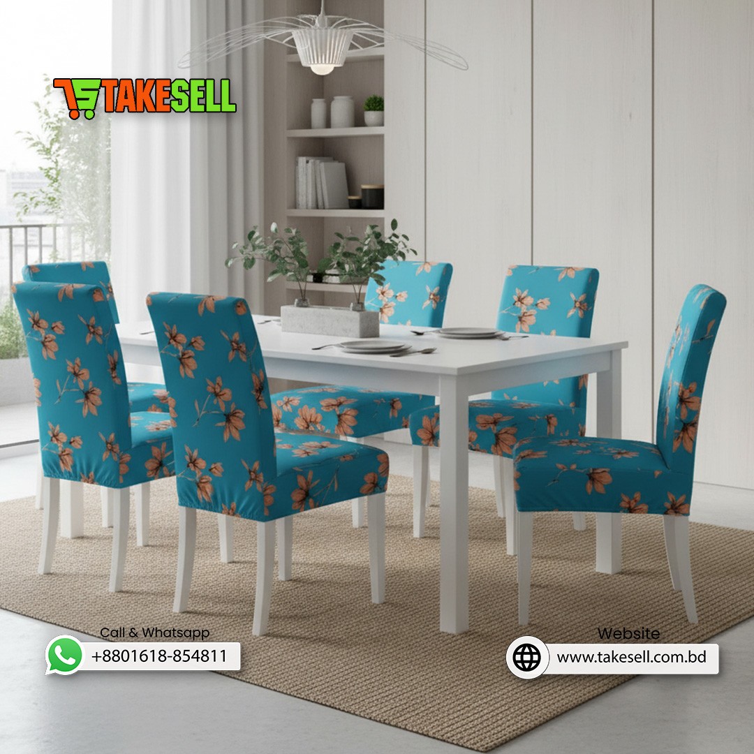 Teal Magnolia Blossom Chair Cover