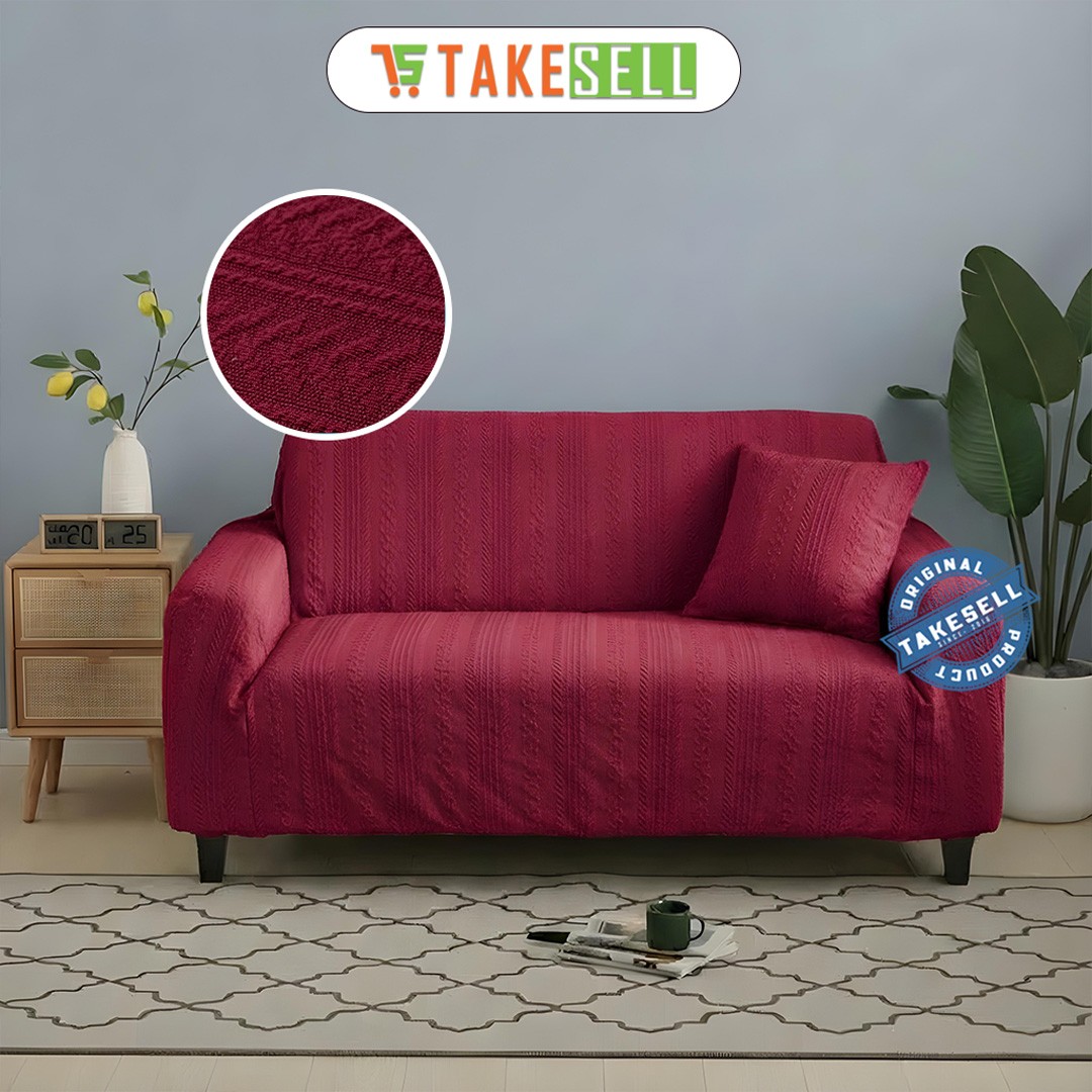 Vertical Stripe Red Maroon Jacquard Stretch Fabric Full Spandex 2+2+1