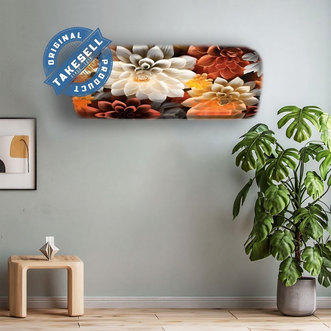 3D Autumn Dahlia Floral AC Cover