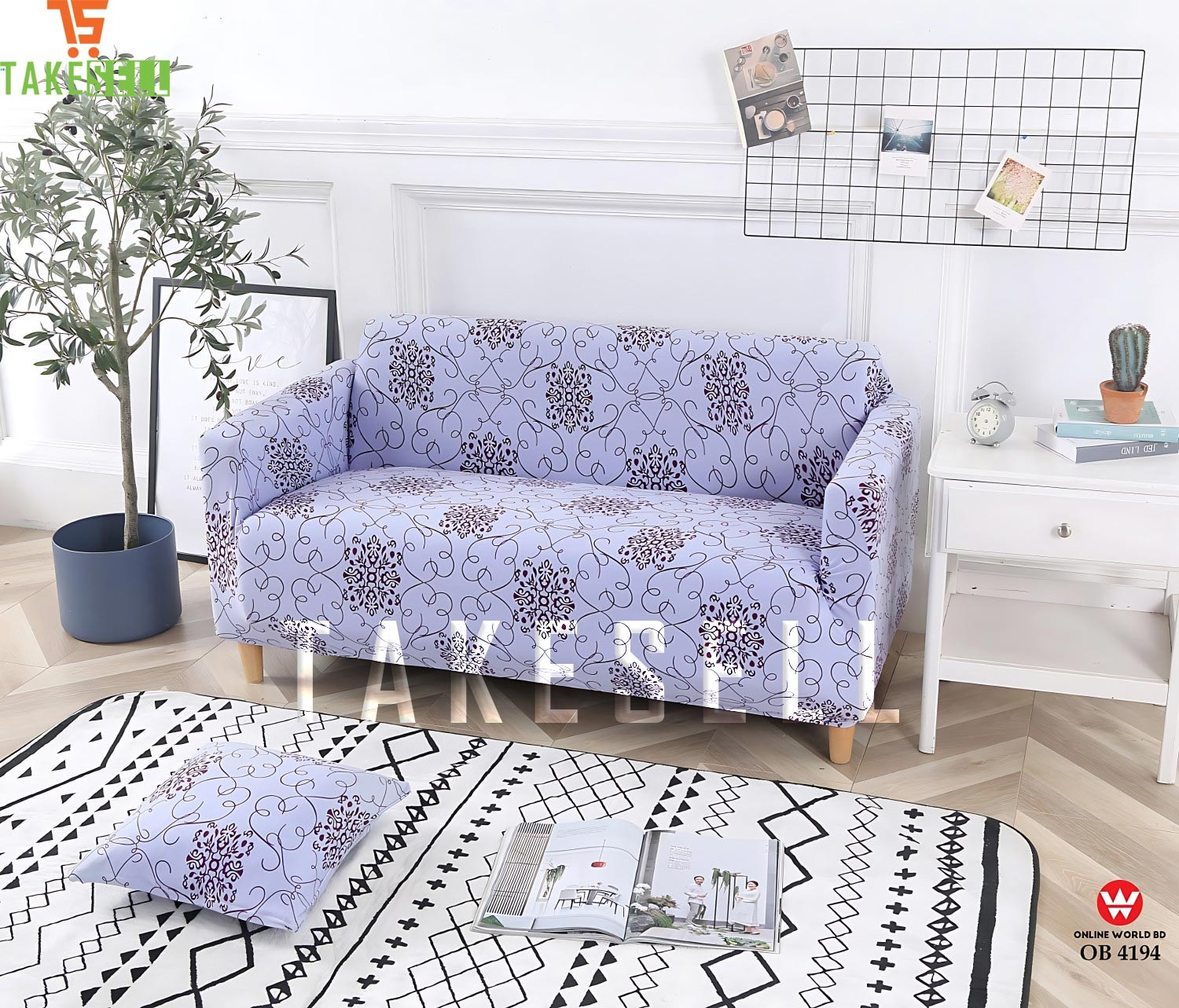 china print sofa cover 2 seat