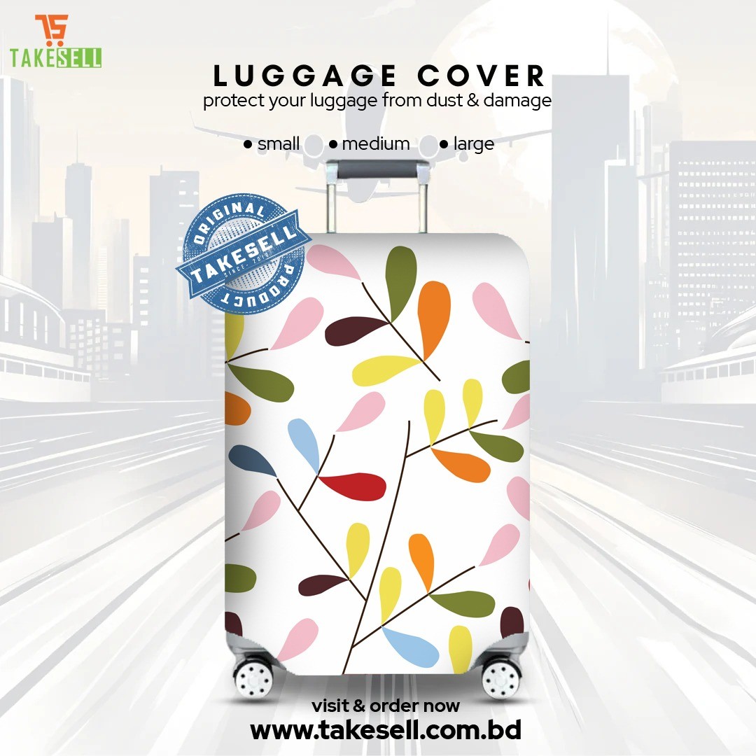 Vibrant Leaves Colorful Print Luggage Cover