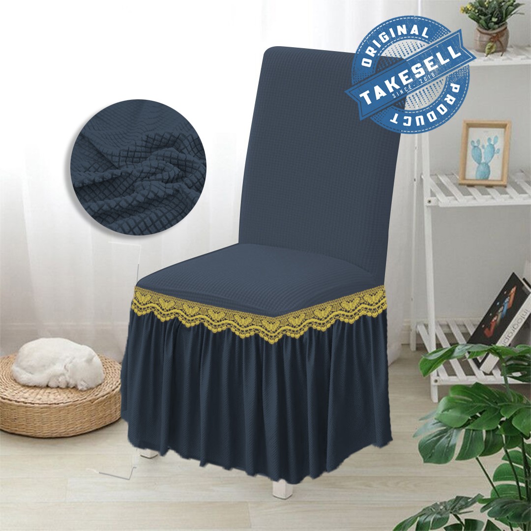 Ash Royal HoneyComb Frill Chair Cover