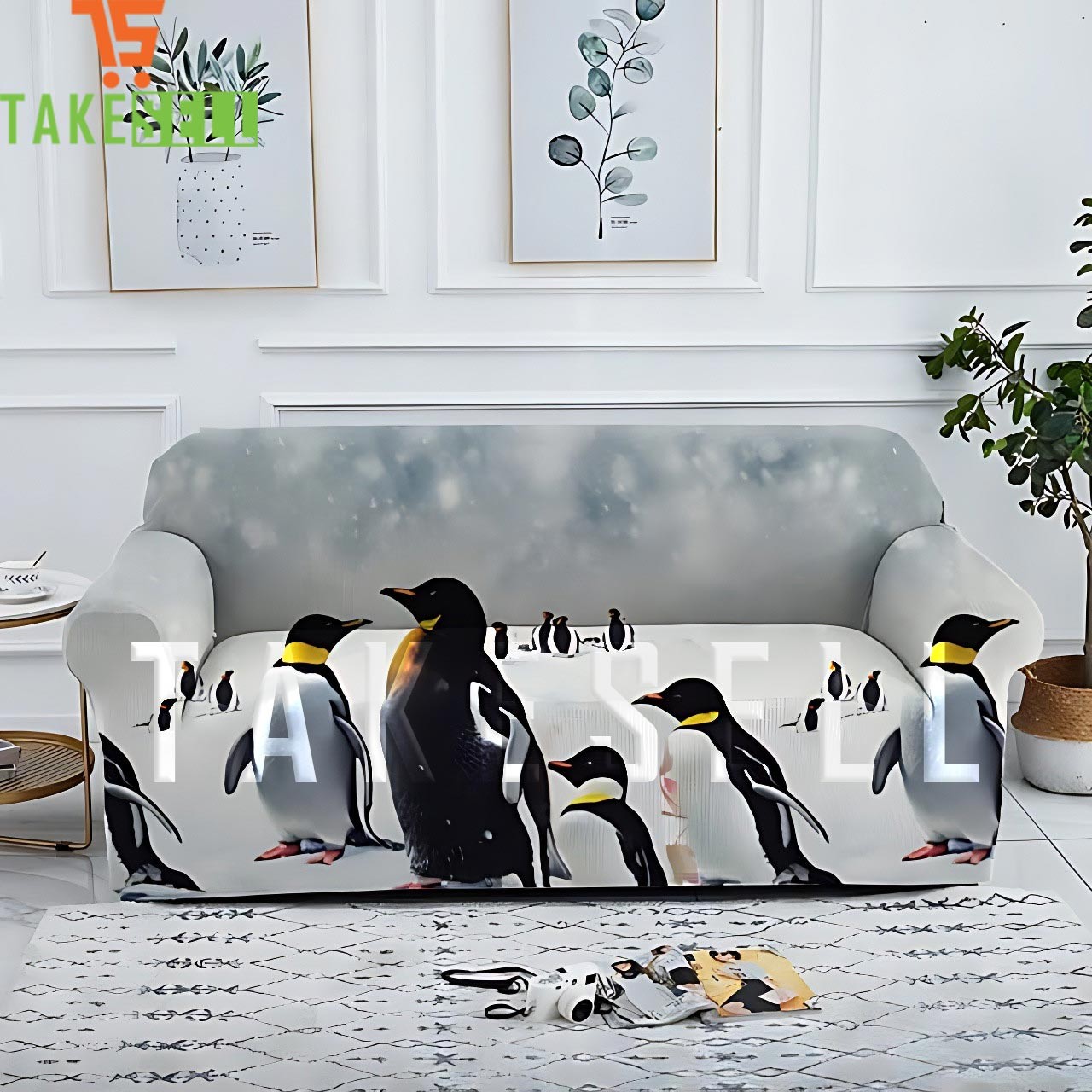 Birds Design China Print Chair Cover.