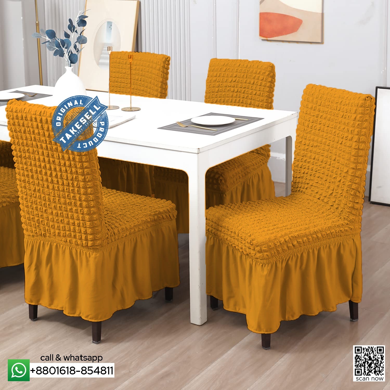 Turkey  Yellow Colour Chair Cover