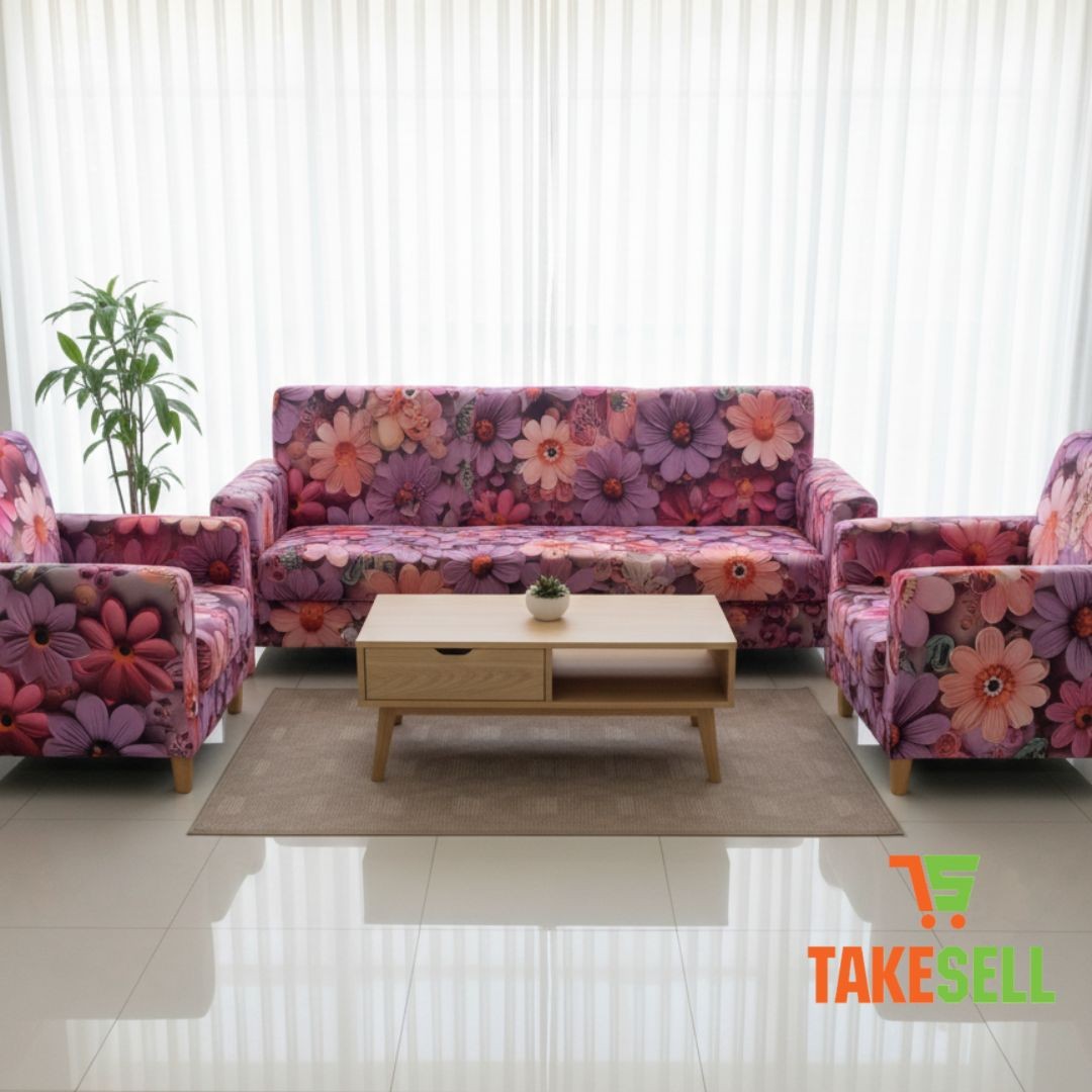 Vivid Lavender Fields Sofa Cover 2+2+1