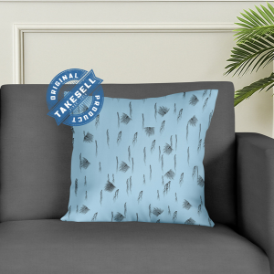 5 pcs Light Blue Floral Cushion Cover – Elegant Decorative Pillow for Home
