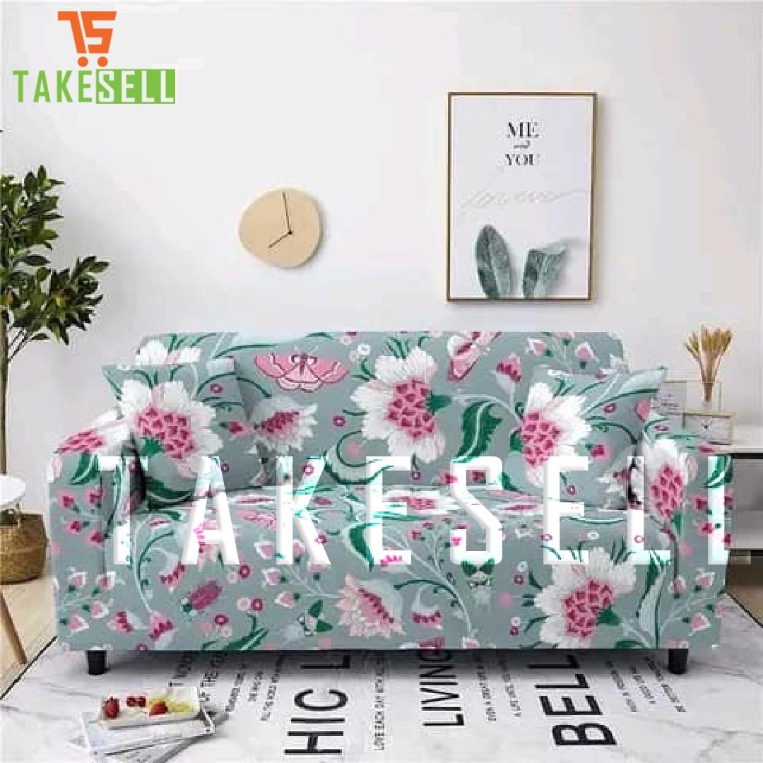 Flower design 3+2+1 China Print Sofa Cover
