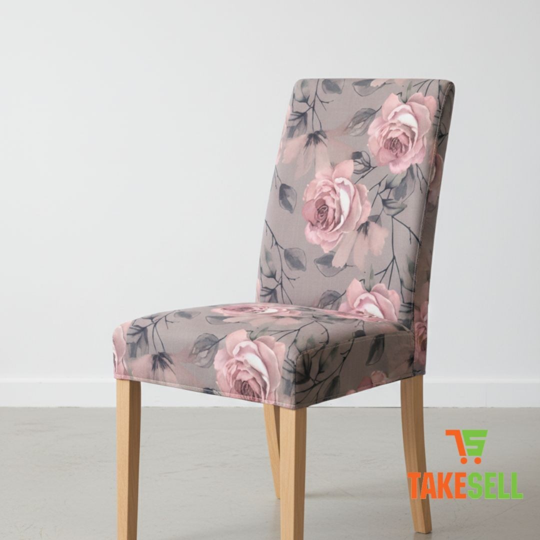 Whisper Floral Stretch Dining Chair Cover 4pcs