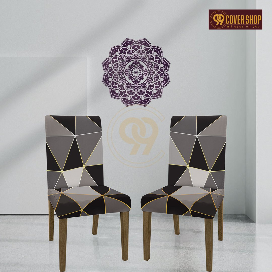 Printed stitch chair cover 4 pics